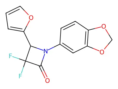1-(1,3-Dioxaindan-5-yl)-3,3-difluoro-4-(furan-2-yl)azetidin-2-one structure