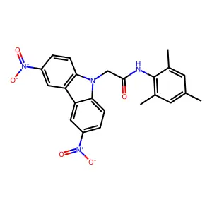 2-(3,6-dinitro-9H-carbazol-9-yl)-N-mesitylacetamide structure