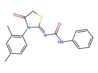 1-[3-(2,4-Dimethylphenyl)-4-oxo-1,3-thiazolidin-2-ylidene]-3-phenylurea structure