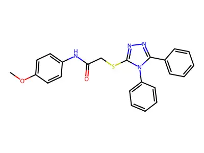 2-[(4,5-diphenyl-4H-1,2,4-triazol-3-yl)sulfanyl]-N-(4-methoxyphenyl)acetamide structure