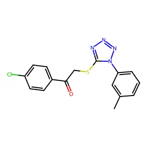 1-(4-chlorophenyl)-2-((1-(m-tolyl)-1H-tetrazol-5-yl)thio)ethanone structure
