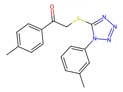 1-(p-tolyl)-2-((1-(m-tolyl)-1H-tetrazol-5-yl)thio)ethanone structure