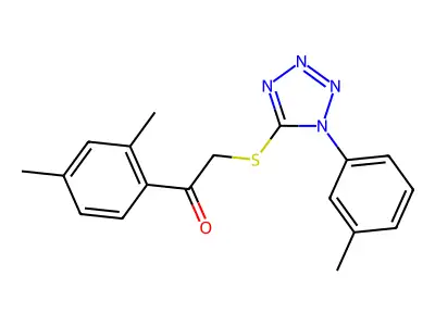 1-(2,4-dimethylphenyl)-2-((1-(m-tolyl)-1H-tetrazol-5-yl)thio)ethanone structure