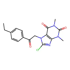 8-chloro-7-[2-(4-ethylphenyl)-2-oxoethyl]-1,3-dimethyl-3,7-dihydro-1H-purine-2,6-dione structure