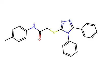 2-[(4,5-diphenyl-4H-1,2,4-triazol-3-yl)sulfanyl]-N-(4-methylphenyl)acetamide structure