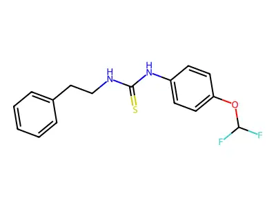 (E)-N'-(4-(difluoromethoxy)phenyl)-N-phenethylcarbamimidothioic acid structure