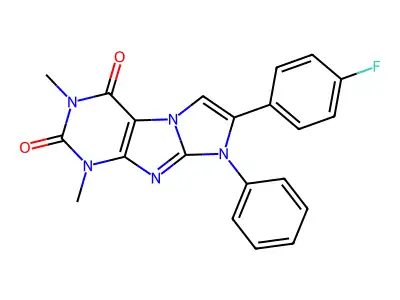 7-(4-Fluorophenyl)-2,4-dimethyl-6-phenylpurino[7,8-a]imidazole-1,3-dione structure