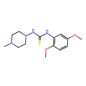 (E)-N'-(2,5-dimethoxyphenyl)-N-(4-methylpiperazin-1-yl)carbamimidothioic acid structure