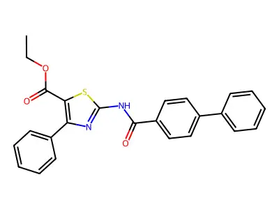 Ethyl 4-phenyl-2-[(4-phenylbenzoyl)amino]-1,3-thiazole-5-carboxylate structure