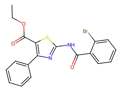 Ethyl 2-[(2-bromobenzoyl)amino]-4-phenyl-1,3-thiazole-5-carboxylate structure