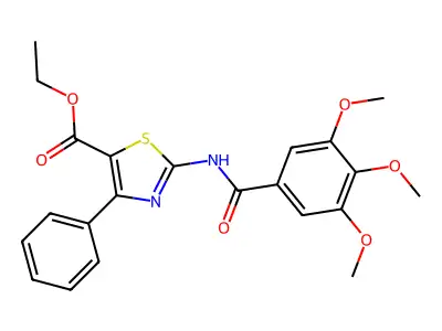 Ethyl 4-phenyl-2-(3,4,5-trimethoxybenzamido)thiazole-5-carboxylate structure