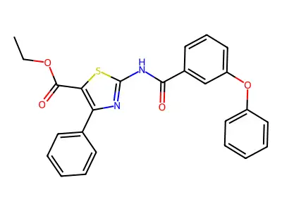 Ethyl 2-[(3-phenoxybenzoyl)amino]-4-phenyl-1,3-thiazole-5-carboxylate structure