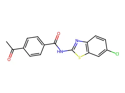 4-acetyl-N-(6-chloro-1,3-benzothiazol-2-yl)benzamide structure