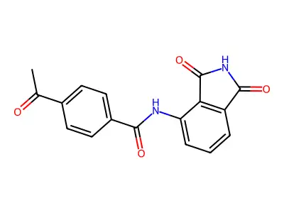 4-acetyl-N-(1,3-dioxoisoindolin-4-yl)benzamide structure