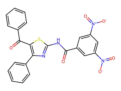 N-(5-benzoyl-4-phenyl-1,3-thiazol-2-yl)-3,5-dinitrobenzamide structure