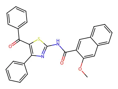 N-(5-benzoyl-4-phenyl-1,3-thiazol-2-yl)-3-methoxynaphthalene-2-carboxamide structure