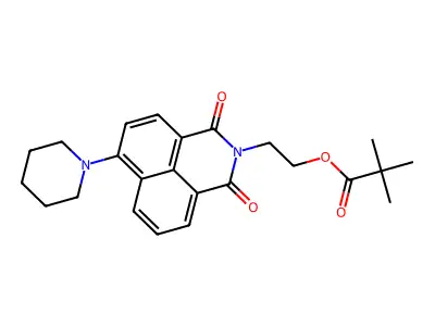 2-(1,3-dioxo-6-(piperidin-1-yl)-1H-benzo[de]isoquinolin-2(3H)-yl)ethyl pivalate structure