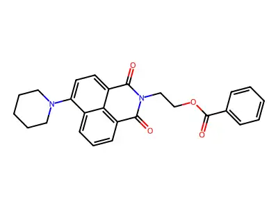 2-(1,3-dioxo-6-(piperidin-1-yl)-1H-benzo[de]isoquinolin-2(3H)-yl)ethyl benzoate structure