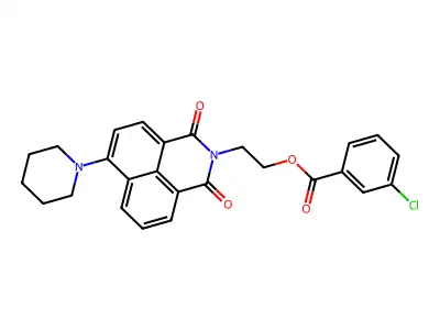 2-(1,3-Dioxo-6-piperidin-1-ylbenzo[de]isoquinolin-2-yl)ethyl 3-chlorobenzoate structure