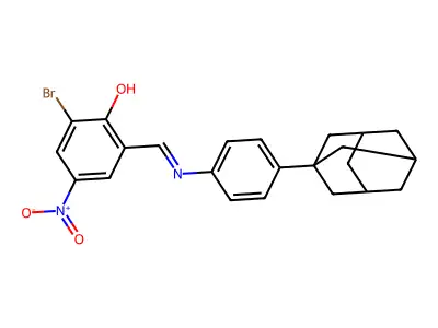2-((E)-{[4-(1-adamantyl)phenyl]imino}methyl)-6-bromo-4-nitrophenol structure