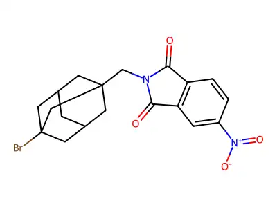 2-[(3-Bromo-1-adamantyl)methyl]-5-nitroisoindole-1,3-dione structure