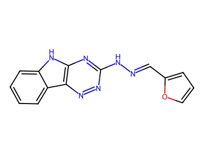 2-Furancarboxaldehyde 2-(5H-1,2,4-triazino[5,6-b]indol-3-yl)hydrazone structure