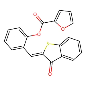 2-[(3-Oxobenzo[b]thiophen-2-ylidene)methyl]phenyl furan-2-carboxylate structure