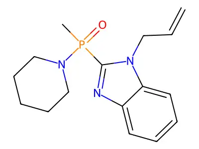 1H-Benzimidazole, 2-(methyl-1-piperidinylphosphinyl)-1-(2-propen-1-yl)- structure