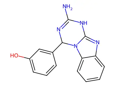 3-(2-Amino-1,4-dihydro[1,3,5]triazino[1,2-a]benzimidazol-4-yl)phenol structure