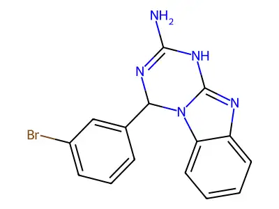 4-(3-Bromophenyl)-1,4-dihydro[1,3,5]triazino[1,2-a]benzimidazol-2-amine structure