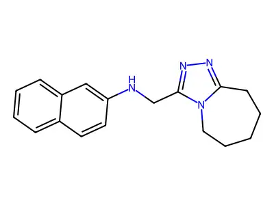 N-({5H,6H,7H,8H,9H-[1,2,4]triazolo[4,3-a]azepin-3-yl}methyl)naphthalen-2-amine structure