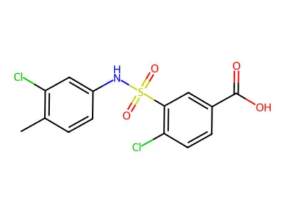 4-Chloro-3-[(3-chloro-4-methylphenyl)sulfamoyl]benzoic acid structure