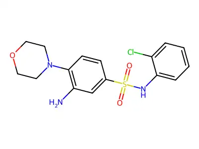 3-amino-N-(2-chlorophenyl)-4-(morpholin-4-yl)benzene-1-sulfonamide structure