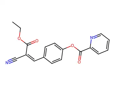 4-(2-Cyano-3-ethoxy-3-oxo-1-propen-1-yl)phenyl 2-pyridinecarboxylate structure