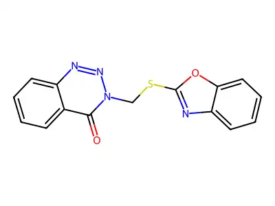 3-[(1,3-Benzoxazol-2-ylsulfanyl)methyl]-3,4-dihydro-1,2,3-benzotriazin-4-one structure