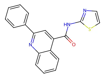 2-phenyl-N-(1,3-thiazol-2-yl)quinoline-4-carboxamide structure