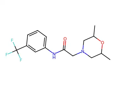 2-(2,6-dimethylmorpholin-4-yl)-N-[3-(trifluoromethyl)phenyl]acetamide structure