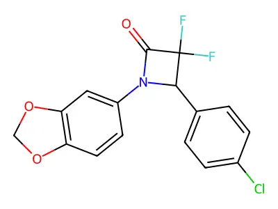 1-(1,3-Dioxaindan-5-yl)-4-(4-chlorophenyl)-3,3-difluoroazetidin-2-one structure