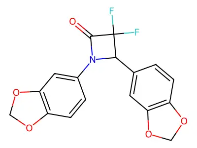 1,4-Bis(1,3-benzodioxol-5-yl)-3,3-difluoroazetidin-2-one structure