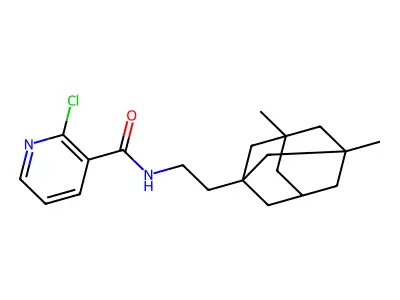 2-chloro-N-[2-(3,5-dimethyladamantan-1-yl)ethyl]pyridine-3-carboxamide structure