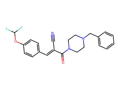 2-(4-Benzylpiperazine-1-carbonyl)-3-[4-(difluoromethoxy)phenyl]prop-2-enenitrile structure