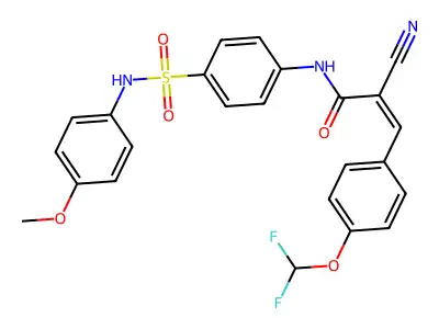 (Z)-2-Cyano-3-[4-(difluoromethoxy)phenyl]-N-[4-[(4-methoxyphenyl)sulfamoyl]phenyl]prop-2-enamide structure