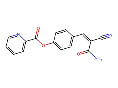 [4-[(Z)-3-amino-2-cyano-3-oxoprop-1-enyl]phenyl] pyridine-2-carboxylate structure
