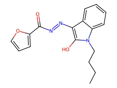 (Z)-N'-(1-butyl-2-oxoindolin-3-ylidene)furan-2-carbohydrazide structure