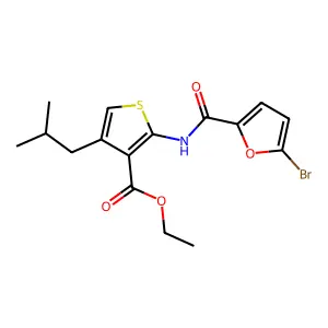 Ethyl 2-[(5-bromo-2-furoyl)amino]-4-isobutyl-3-thiophenecarboxylate structure