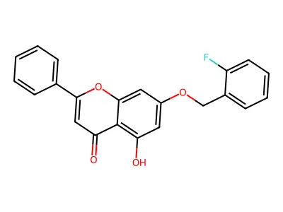 7-[(2-fluorobenzyl)oxy]-5-hydroxy-2-phenyl-4H-chromen-4-one structure
