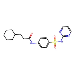 3-cyclohexyl-N-[4-(pyrimidin-2-ylsulfamoyl)phenyl]propanamide structure