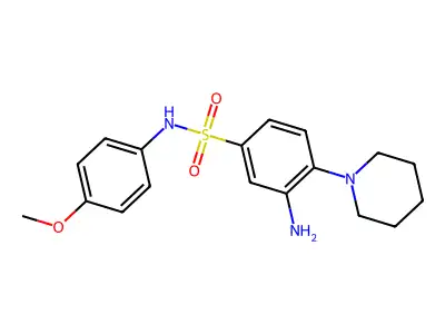 3-amino-N-(4-methoxyphenyl)-4-(piperidin-1-yl)benzene-1-sulfonamide structure