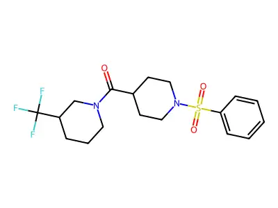 1-[1-(Benzenesulfonyl)piperidine-4-carbonyl]-3-(trifluoromethyl)piperidine structure