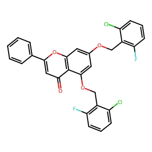 5,7-bis[(2-chloro-6-fluorobenzyl)oxy]-2-phenyl-4H-chromen-4-one structure